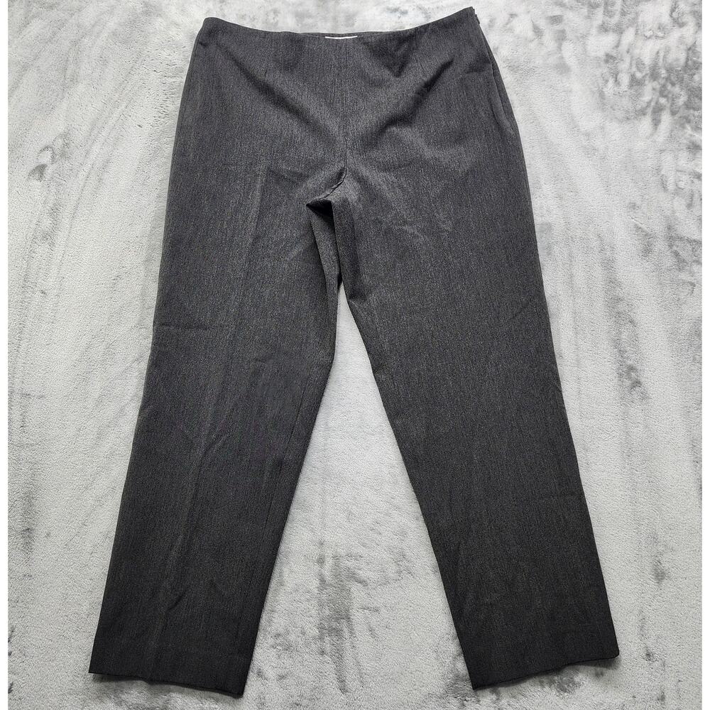 Vintage 90s Talbots Pants Womens 14 PETITE Gray High Rise Straight Leg Side Zip‎